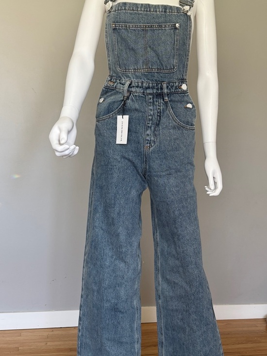 WeWoreWhat Denim - WeWoreWhat Classic Light Blue Wide-Leg Denim Overalls